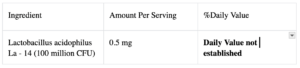 Ingredient info for acidophilus 